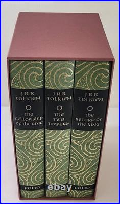 Tolkien Lord of The Rings Trilogy Hardcover Book Set Folio Society 2002 Slipcase