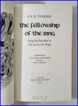 Tolkien Lord of The Rings Trilogy Hardcover Book Set Folio Society 2002 Slipcase
