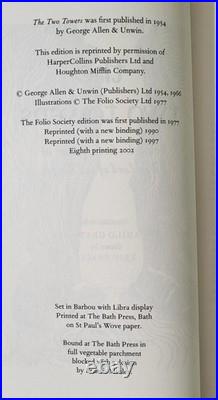 Tolkien Lord of The Rings Trilogy Hardcover Book Set Folio Society 2002 Slipcase