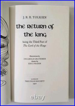 Tolkien Lord of The Rings Trilogy Hardcover Book Set Folio Society 2002 Slipcase