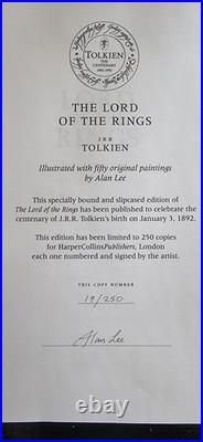 Tolkien Lord of the Rings Alan Lee Signed Centenary LIMITED EDITION 19/250