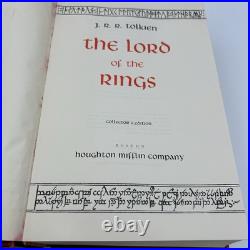 Vintage 1965 The Lord of the Rings JRR Tolkien Leather Collector's HMCO Book Map