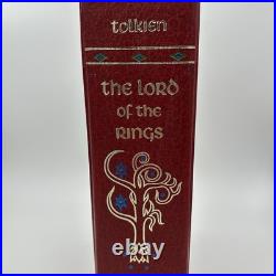 Vintage 1965 The Lord of the Rings JRR Tolkien Leather Collector's HMCO Book Map