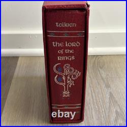 Vintage 1965 The Lord of the Rings JRR Tolkien Leather Collector's HMCO Book Map