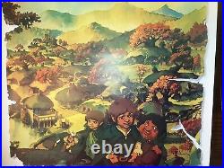 Vintage 1978 LORD OF THE RINGS Shire Animated Movie Poster, Tolkien Enterprises