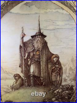 Vintage Large Lord Of The Rings Middle Earth Jimmy Cauty Wooden Plaque Tolkien