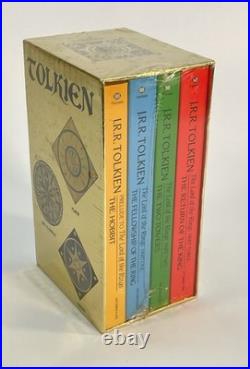 Vintage Sealed The Hobbit & Lord Of The Rings 1973 Gold Foil Ballantine Box Set