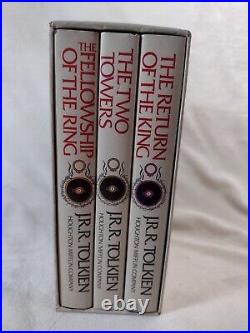 Vintage The Lord of the Rings LOTR Box Set Hardcover Tolkien Houghton 2nd Maps