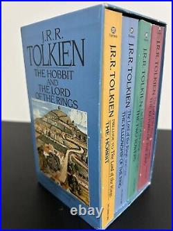 Vtg. 1986 J. R. R. Tolkien The Hobbit & The Lord Of The Rings, Blue Box Set